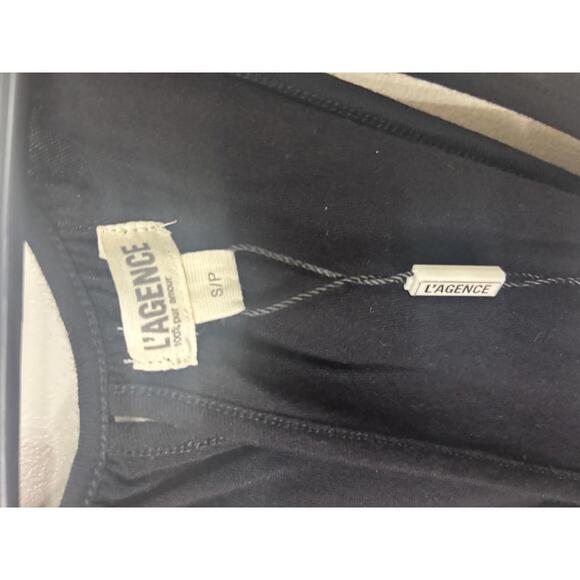 L'AGENCE Francine Black Twist Midi Dress, Size S - Picture 4 of 5